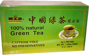 Royal King China Green Tea, no caffeine, 100 bags